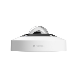 Front view of a Rhombus R360 Fisheye Camera on a white background.